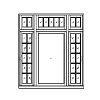 French Outswing Casements with Transoms
10-lite sash with 2-lite transom each flanking central fixed full-view unit with 5-lite transom
Unit Dimension 72" x 81"
7/8" SDL